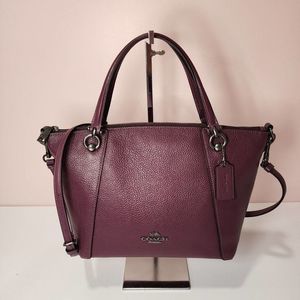 NWT Coach C6229 Kacey Satchel Crossbody in Refine Pebble Leather Boysenberry